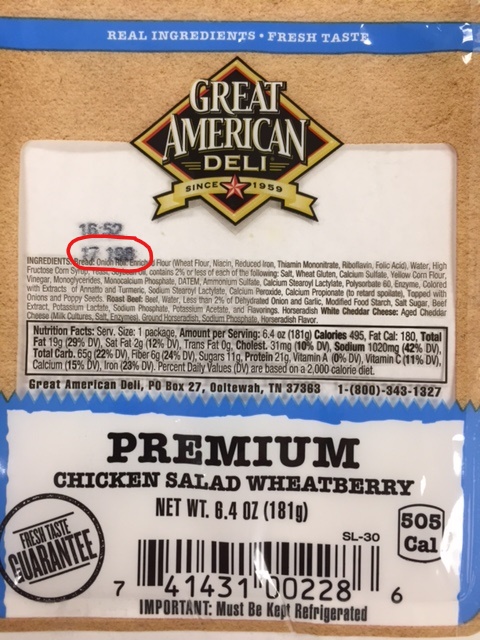 Great American Deli Issues Allergy Alert On Undeclared Egg And Soy In Premium Chicken Salad Wheatberry Sandwich